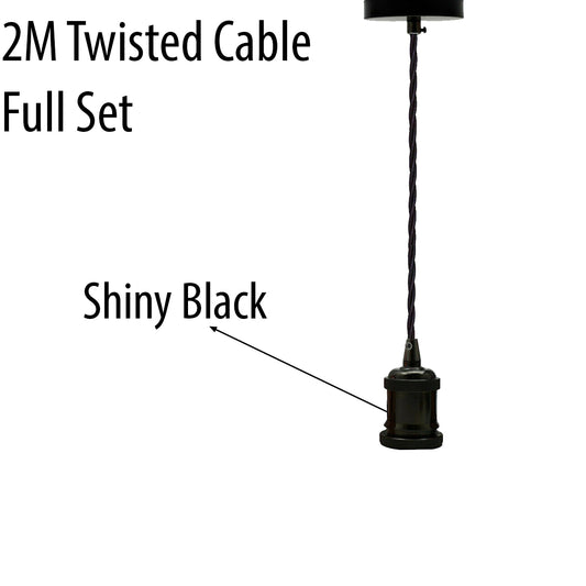 2m Twisted Cable E27 Base Pendant Holder~1737