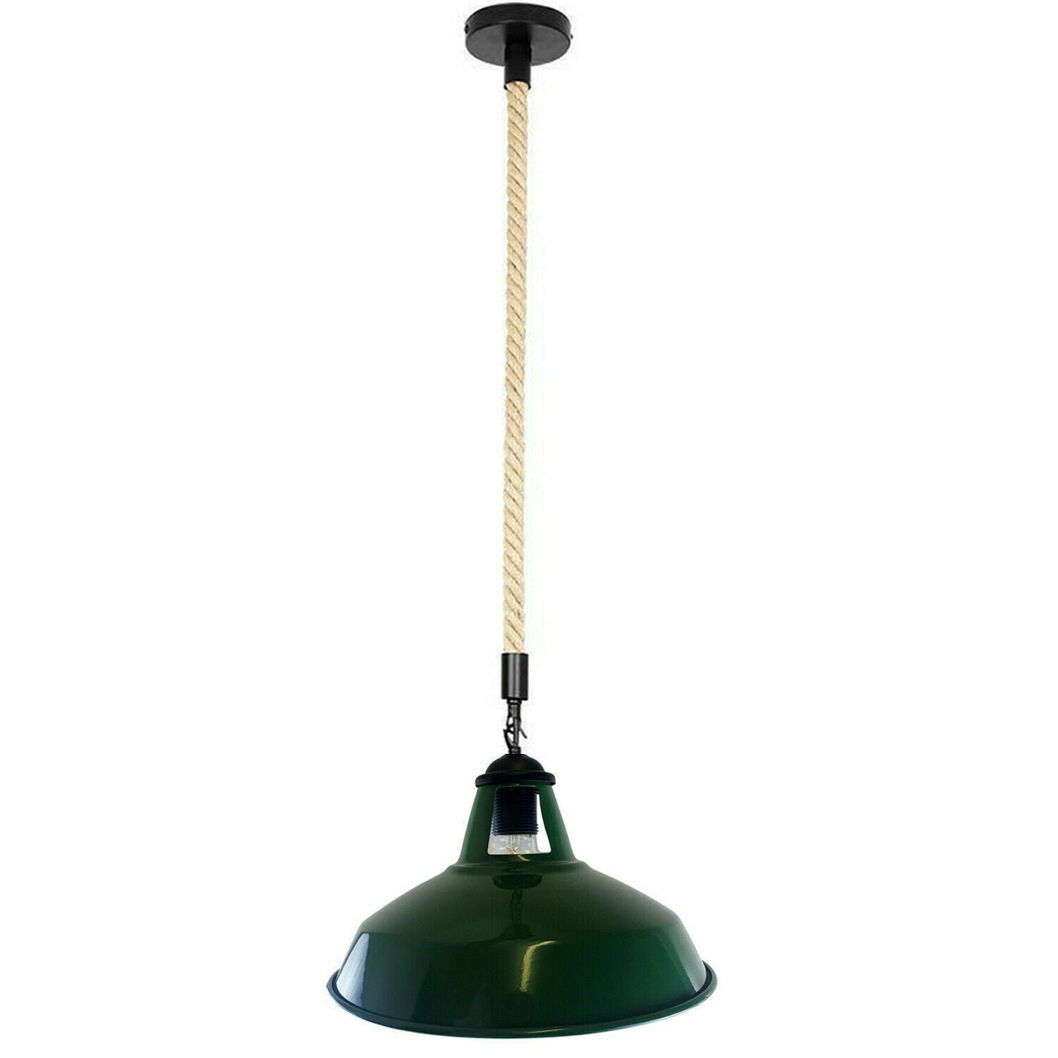 Green Ceiling Pendant light hemp rope light