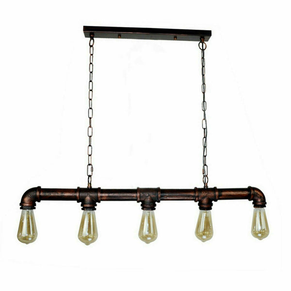 Industriële vintage waterpijp steampunk plafondlampen ~2368 – Rustiek Rood / Nee