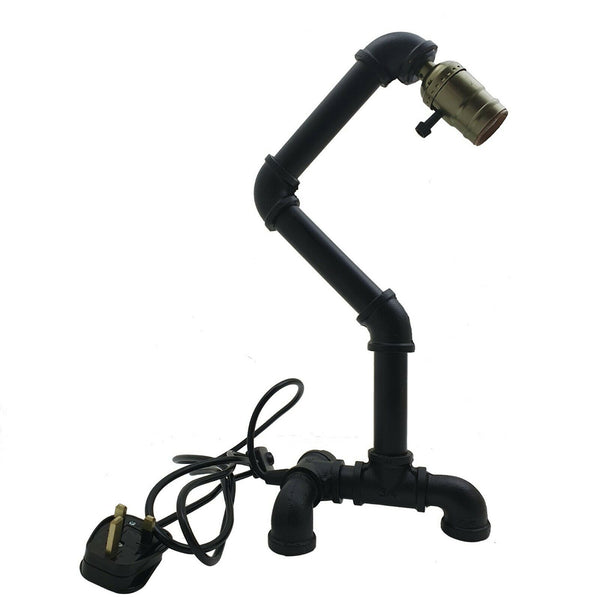 Industrial Steampunk Water Pipe Table Lamp E27~2836 – Black / No