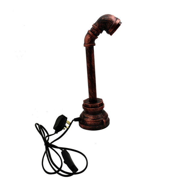 Vintage style Plug in  Water Pipe Steampunk Desk Light Lamp  ~5016 – No / Rustic Red