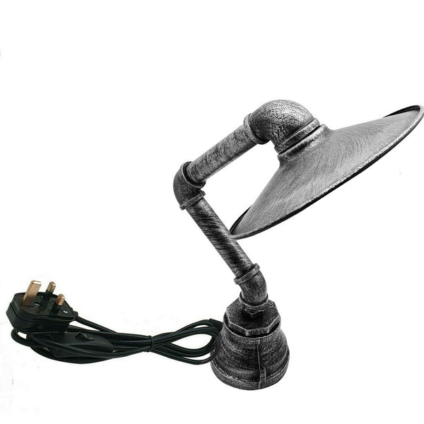 Vintage Retro Industrial Steampunk Desk Lamp-E27~2261 – Brushed Silver