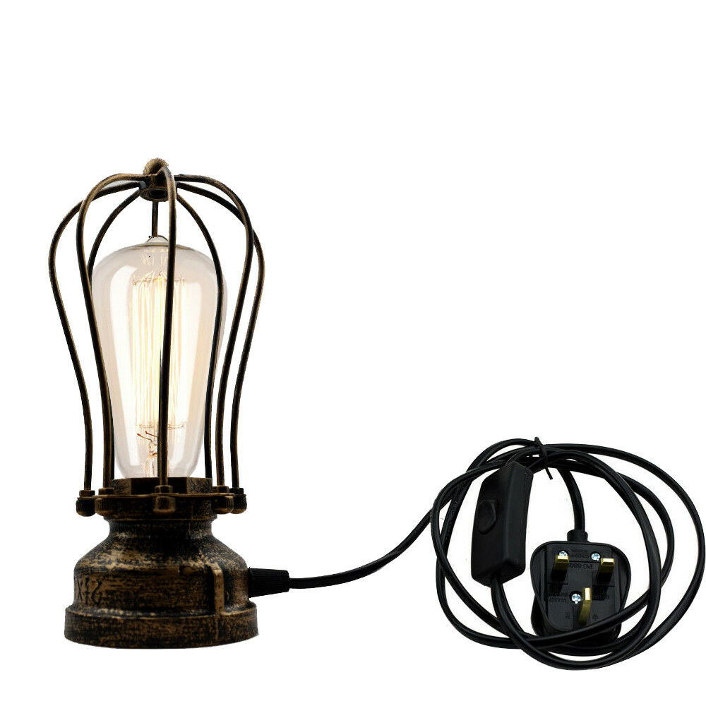 1 Head Table Lighting Industrial Standing Table Lamp with Plug In Cord~5012
