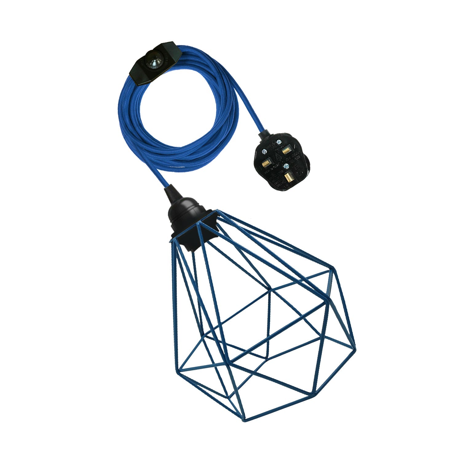 Blue geometric pendant light