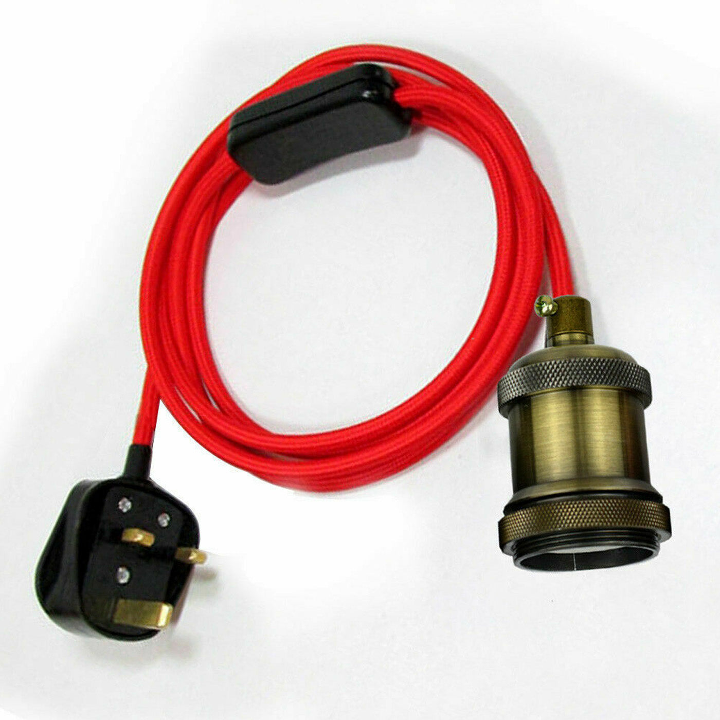 2m Plug In Pendant Set Flex Cable With Bulb Holder