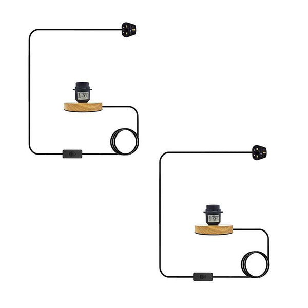 Industriële tafellampen voor woonkamer E27 verstelbare kabel nachtlampje ~ 5490  – 2-pack / Zonder lamp