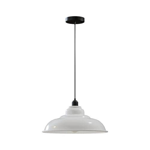 Vintage Industrial Metal Pendant Light E27 ~5934 – White / Yes