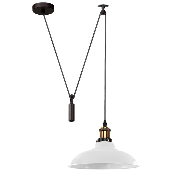 Industrial One Bulb Ceiling Pendant Spider Light ~5604 – White