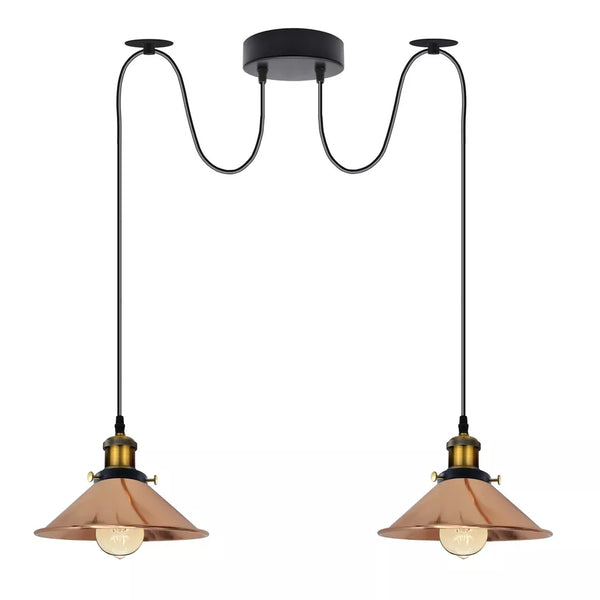 2 Way Industrial Celling Hanging Lamp Pendant Light~3508 – Rose gold / Yes