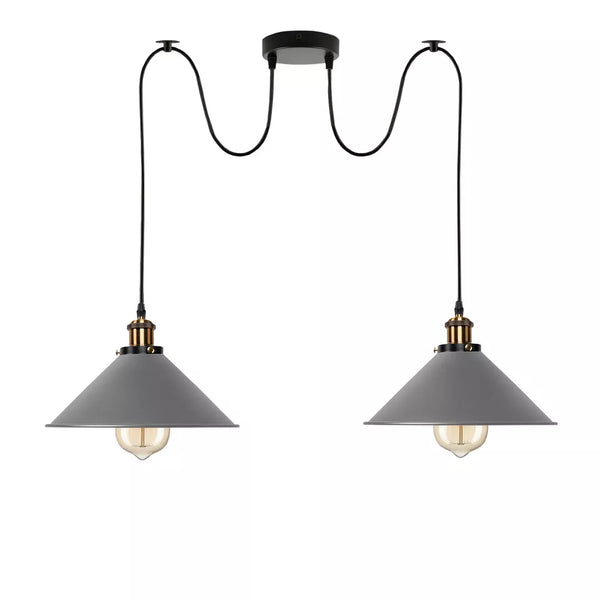2 Way Industrial Celling Hanging Lamp Pendant Light~3508 – Grey / Yes