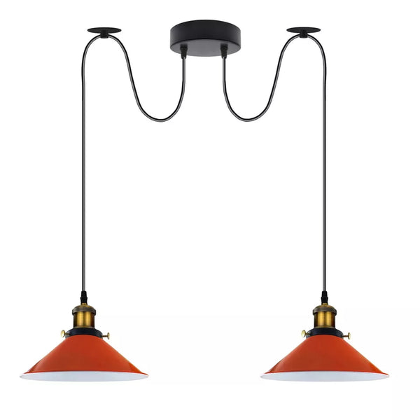 2 Way Industrial Celling Hanging Lamp Pendant Light~3508 – Orange / Yes