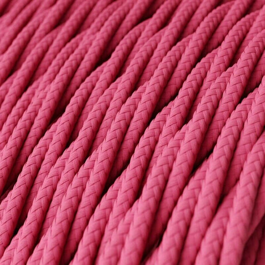 3Core Twisted Pink Vintage Electric Fabric Cable Flex 0.75mm~4865