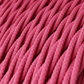 Rose Pink Twisted Fabric Cable 3 Core Italian Braided Lighting Flex~4867