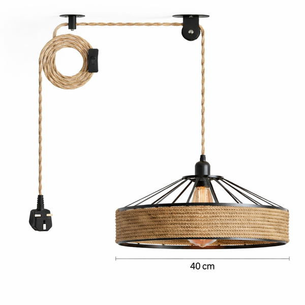 E27 Plug In Bohemian rope light fitting ~6758 – 40 cm / Yes