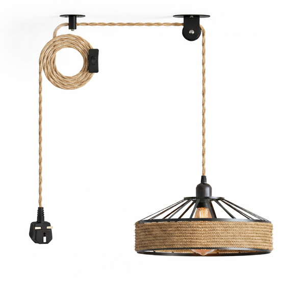 E27 Plug In Bohemian rope light fitting ~6758 – 30 cm / Yes