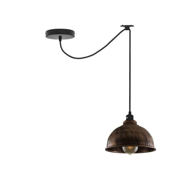 Modern Black Pendant Light Adjustable Hanging Lamp ~5055 – Brushed Copper / With Bulb