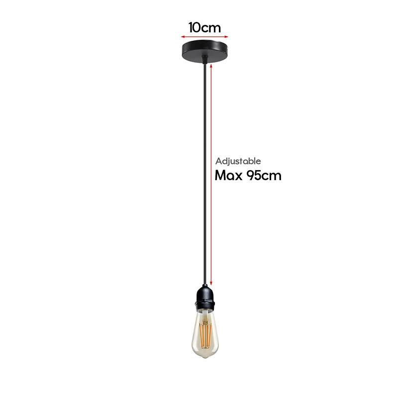 Vintage E27 Bulb Holder Suspension Light Fitting Ceiling Hanging Pendant Light-Size(95cm)