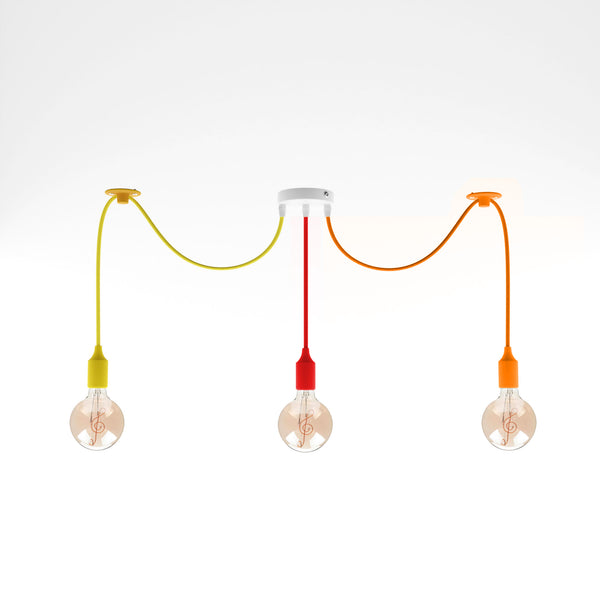 3 Head Multi-Color Flex Pendant Light  ~5141 – With Bulb