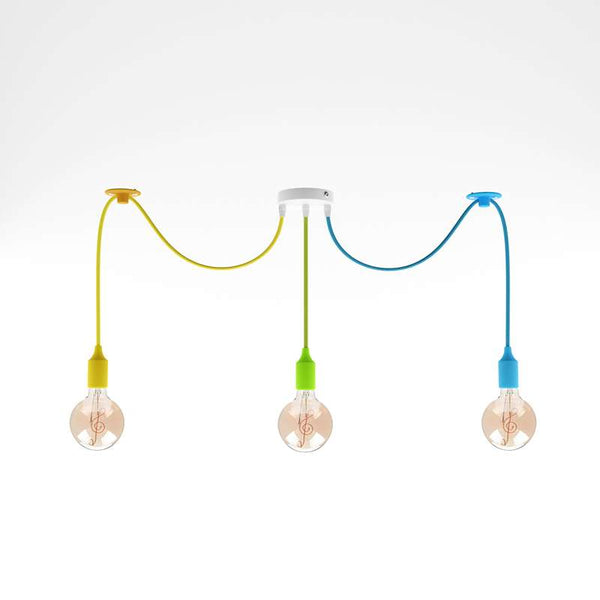 3 Head Swag Spider Pendant Light Multiple Color~4659 – With Bulb