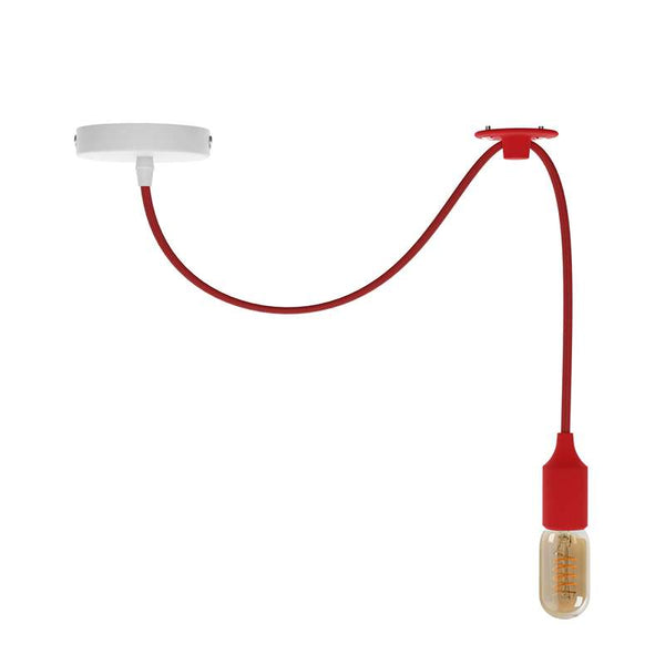 Single Spider Pendant Light Fitting Adjustable 1M | 2M  ~4740 – 1m / Red / With Bulb