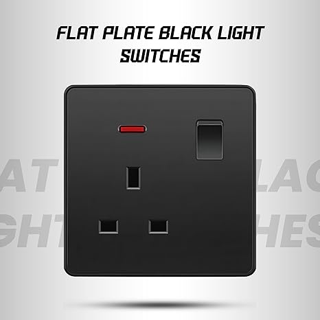 black wall socket single plug socket UK power outlet 13 amp electric plug electric charger port black electric socket