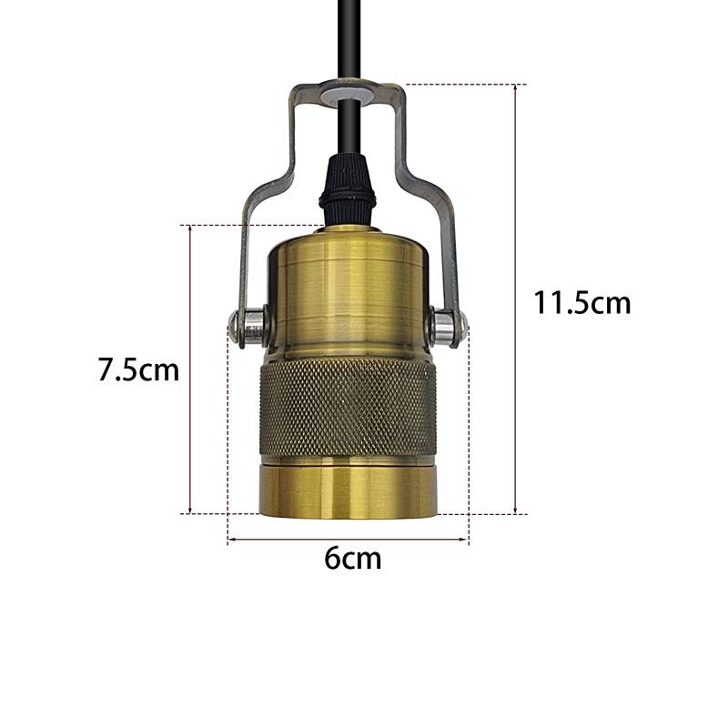 Vintage Industrial Style 1m Yellow Brass Ceiling E27 Pendant Lamp Holder Fitting-Size