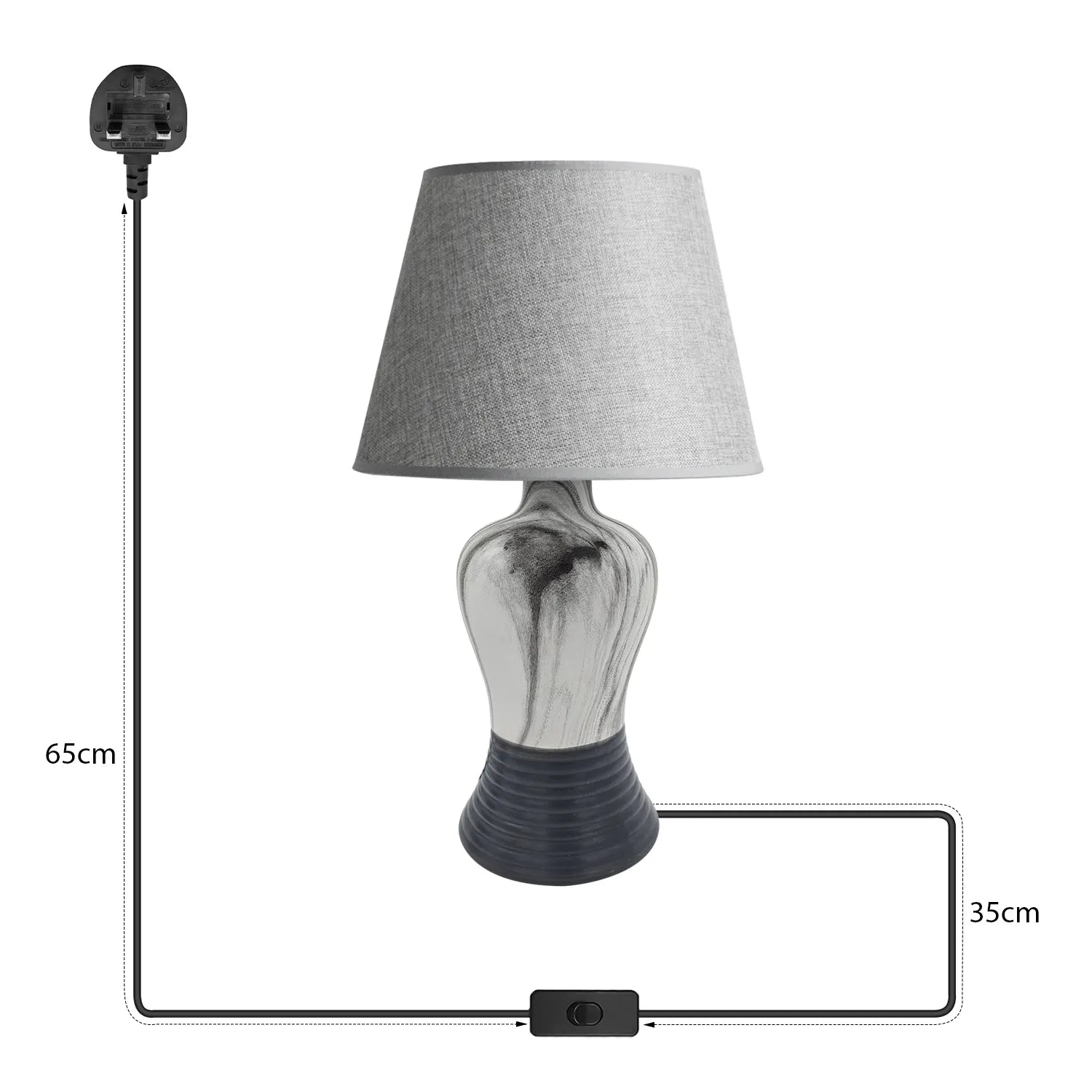 Vase Creative shape Ceramic Plugin Bedside Table Lamp Light ~5162