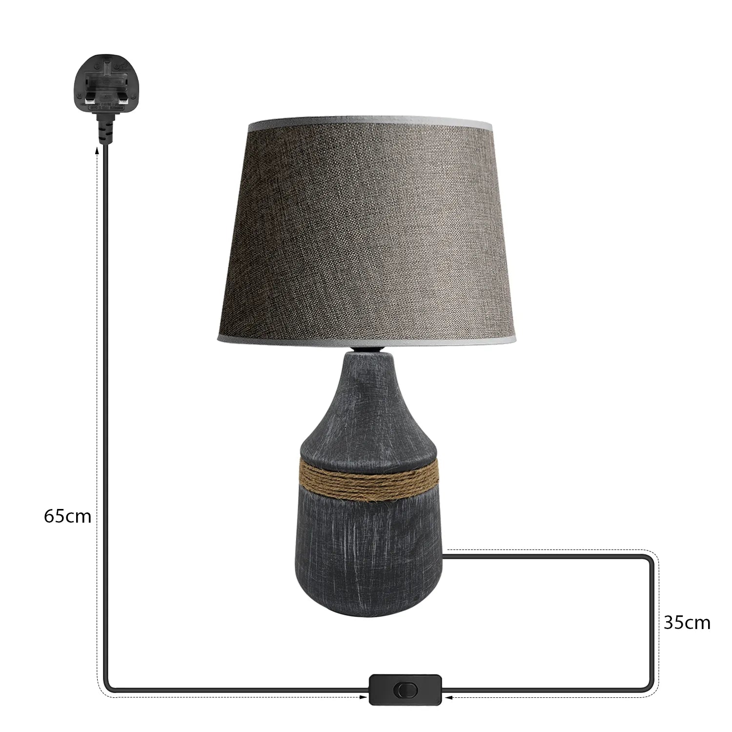 Fabric lampshade table lamps for foyer study hall