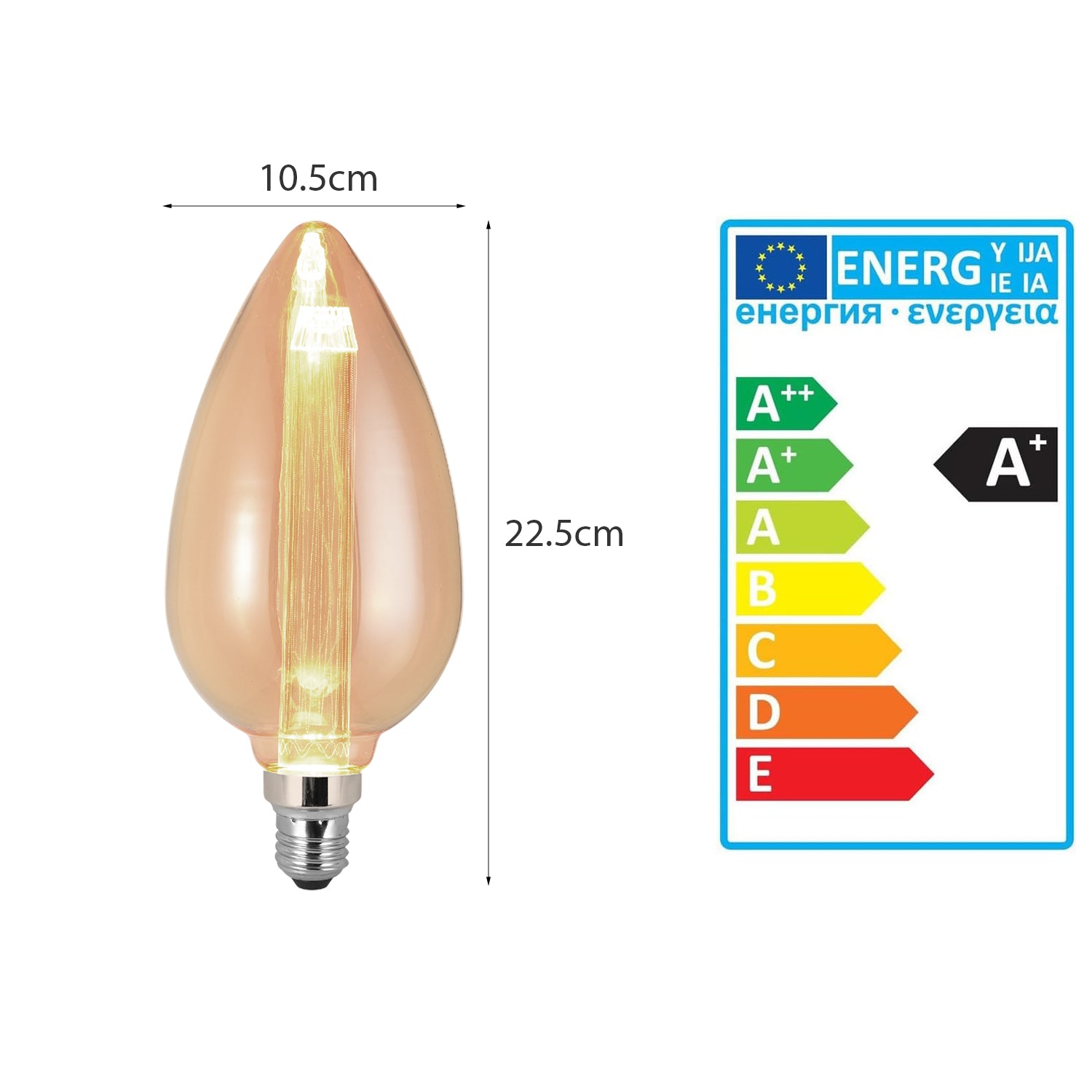 E27 Vintage Edison light bulb 3W filament bulb-Size