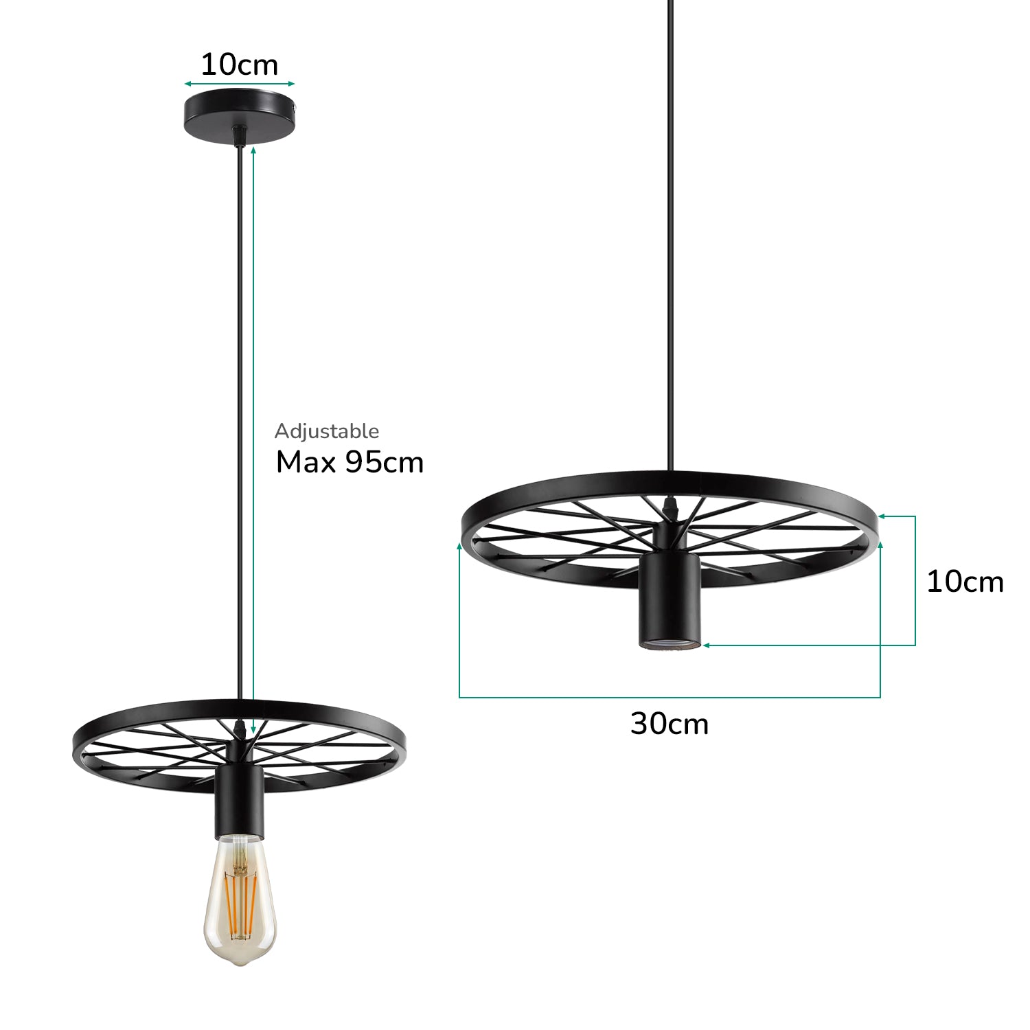 Modern Industrial Retro Pendant Lamp Ceiling Light Wheel Light for Bedroom cafe~2245