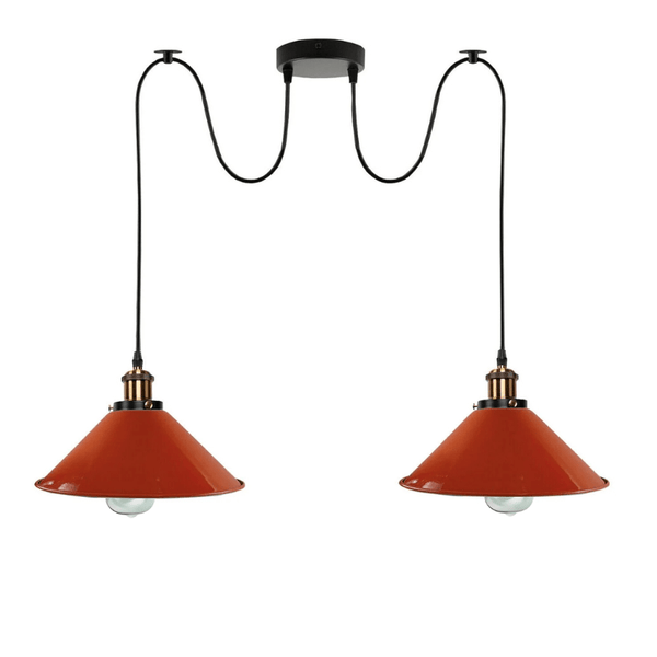 Industrial Retro 2-Light Pendant Lamp ~5330 – Orange / Yes