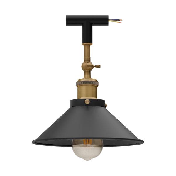 Buisverlichting L & T-connector met E27-armhouder -5643 – T-connectorset met lampenkap / Ja