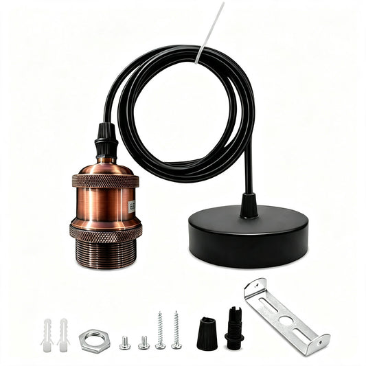 Industrial E27 Pendant Light Metal Holder 1m/2m~5574