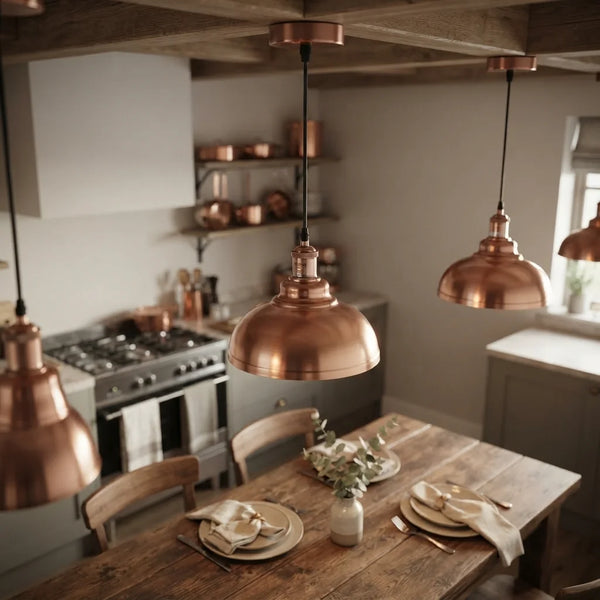 Aero Dome Copper Vintage Metal Pendant Light ~6855 – With Bulb