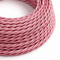 Cable de tela flexible trenzado rosa de 3 núcleos de 1 m/5 m/10 m ~4851