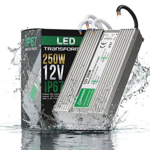 DC 12V 250W IP67 Waterproof LED Driver Transformer Power Supply