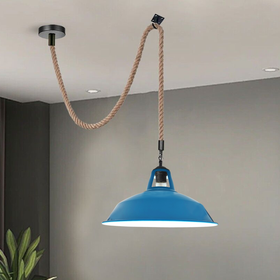 Hemp Rope Metal Hooked Pendant Light ~5045