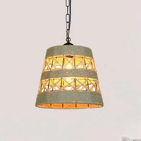 Drum Shape Ceiling Pendant Light Hemp Rope Hanging Light E27 Lamp Shade~1534
