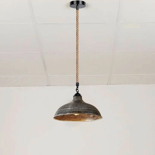 Retro Industrial Vintage Loft Hemp Rope Iron Rustic Ceiling Pendant Light Lamp~5052