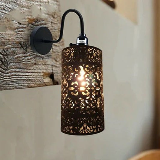 Vintage Industrial Wall Lights Fittings Indoor Sconce Black Metal Home Office Lamp Shade~1204