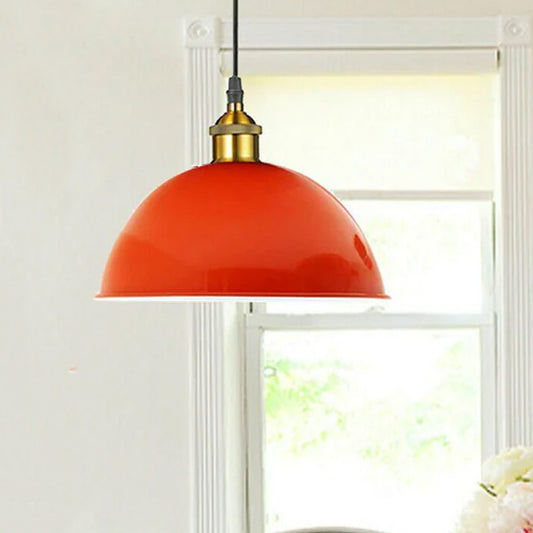 Vintage Modern Orange Metal Shade Ceiling Pendant Light Indoor Light Fitting With 95cm Adjustable Wire~1271