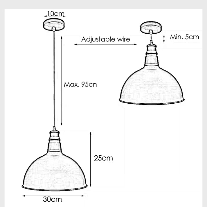 pendant light with measurements