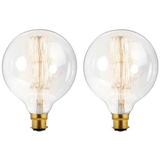 2 Pack B22 G125 Vintage Incandescent bulb Dimmable Amber Glass Warm white Light~5341