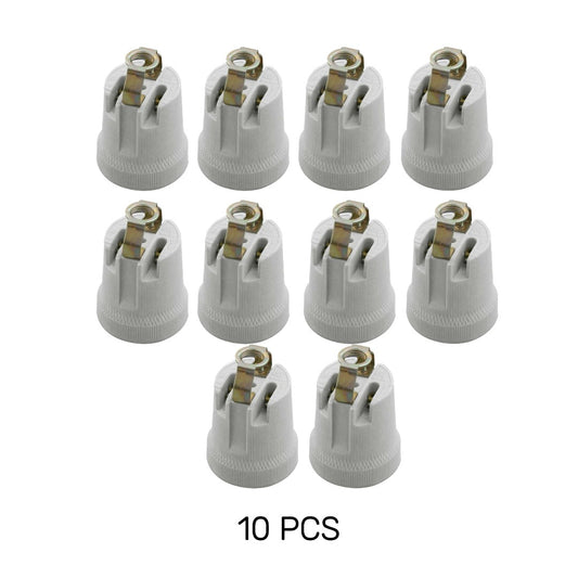 White Ceramic E27 Bulb Holder: Stylish & Heat Resistant ~4114