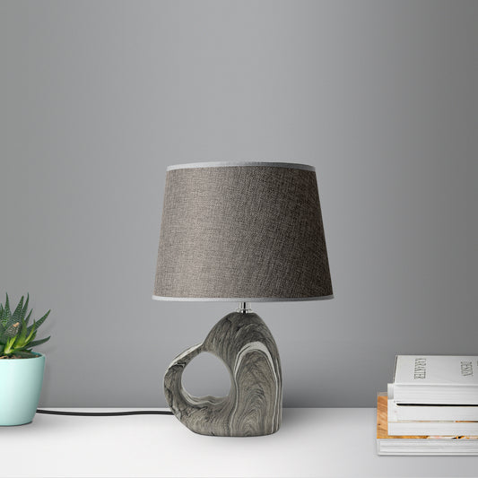 Ceramic Heart Base with Modern lampshade plug in table lamp Study Desk