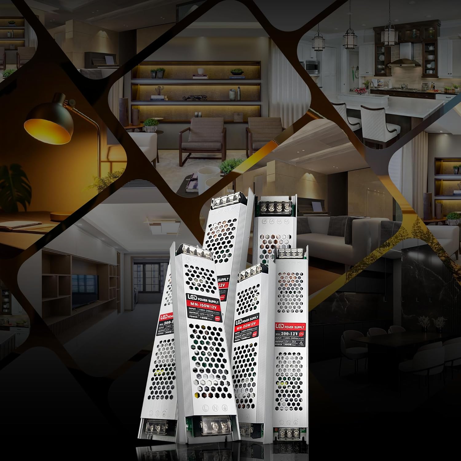 DC 12V power supply slim LED driver IP20 transformer 60-300W power supply constant voltage transformer