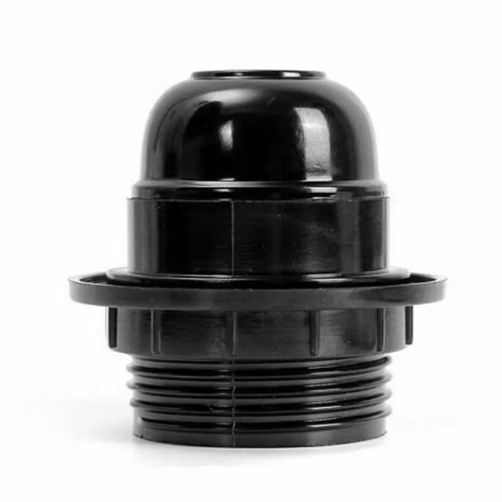 3Pack E27 Light Bulb Pendant Socket Holder,Screw Black Plastic Lamp holder~4392