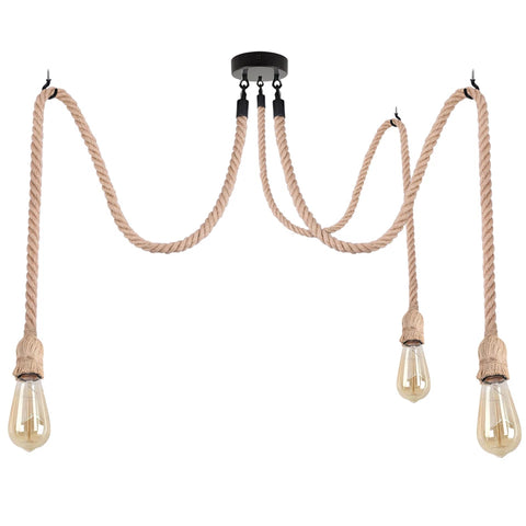 Vintage Hemp Rope Spider Pendant Light Multi-Head E27~ 3705