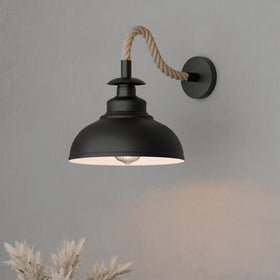 Aplique de pared negro con cuerda de iluminación ~5700