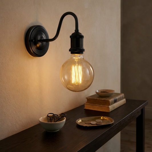 Antique Black Swan Neck Wall Light– E27 Indoor~5670